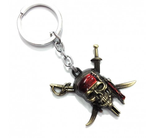 Pirates of Caribbean Skull Metal Keychain